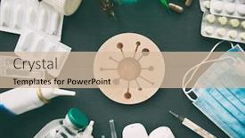  Presentation with drugs - Theme consisting of lot-of-different-drugs-pills background and a soft green colored foreground