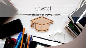  Presentation with education supplies - PPT layouts consisting of lot-of-different-education-supplies background and a white colored foreground