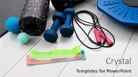  Presentation with fitness - PPT theme featuring lot-of-different-fitness background and a white colored foreground