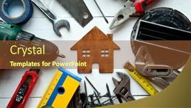  Presentation with different - Amazing theme having lot-of-different-rapair-equipments backdrop and a tawny brown colored foreground