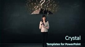  Presentation with question marks - Cool new presentation theme with lot of drawn question mark backdrop and a wine colored foreground