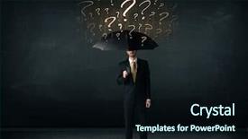  Presentation with finance question - PPT theme having lot of drawn question mark background and a wine colored foreground