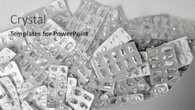  Presentation with packaging - Presentation design having lot-of-empty-used-packaging background and a light gray colored foreground