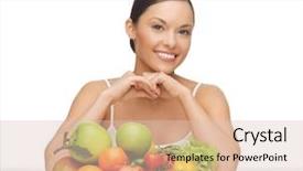  Presentation with fruits - Theme featuring lot of fruits and vegetables background and a lemonade colored foreground