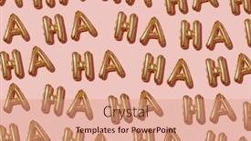  Presentation with balloons - Presentation with lot-of-golden-letter-shaped background and a coral colored foreground