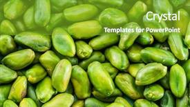  Presentation with pistachio texture nuts green fresh - Presentation theme featuring lot of green pistachio nuts background and a shamrock green colored foreground