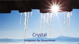  Presentation with dark blue sky stars - Theme consisting of lot of icicles over blue background and a sky blue colored foreground