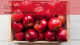  Presentation with kitchen - Presentation design with lot-of-juicy-red-apples background and a red colored foreground