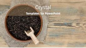  Presentation with black tea - PPT theme consisting of lot-of-pieces-of-dry background and a coral colored foreground