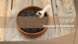  Presentation with black tea - Presentation having lot-of-pieces-of-dry background and a coral colored foreground
