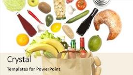  Presentation with bag - Amazing slides having lot of products in shopping backdrop and a blonde colored foreground