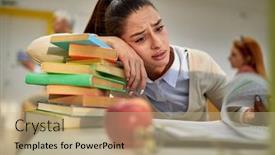  Presentation with work - Amazing PPT theme having lot-of-work-in-front backdrop and a mint green colored foreground