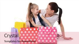  Presentation with mom kids - PPT theme having artesian well and bucket background and a tawny brown colored foreground