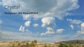  Presentation with sheep - Presentation theme consisting of lot sheep on the beautiful green meadow background and a light blue colored foreground