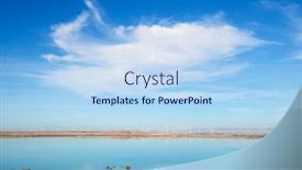  Presentation with dam - Colorful presentation enhanced with loteta-dam-in-zaragoza-province backdrop and a light blue colored foreground