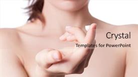  Presentation with women body - Colorful PPT layouts enhanced with lotion on the women hand backdrop and a lemonade colored foreground