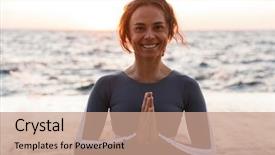  Presentation with happy image - Audience pleasing presentation design consisting of loto - image of happy cute strong backdrop and a coral colored foreground