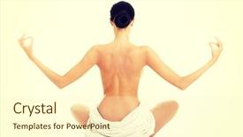  Presentation with beautiful young woman getting face - Slide set featuring loto - young beautiful nude woman background and a  colored foreground