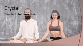  Presentation with yoga sutra - Beautiful PPT layouts featuring loto - young couple practicing yoga backdrop and a  colored foreground