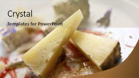  Presentation with blue cheese - Presentation theme featuring lots of assorted cheese background and a coral colored foreground