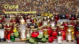  Presentation with lit candles - Cool new presentation design with lots of candles and lanterns lit and single rose in front of them backdrop and a tawny brown colored foreground