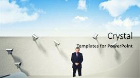  Presentation with cctv camera - PPT theme having lots of cctv camera background and a  colored foreground