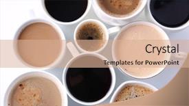  Presentation with tea coffee - Slides featuring lots of coffee cups background and a coral colored foreground