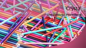  Presentation with crayons - Colorful presentation enhanced with lots of colorful crayons - school backdrop and a  colored foreground