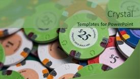 Presentation with poker chips - Amazing PPT theme having lots-of-dollars-casino-poker backdrop and a seafoam green colored foreground
