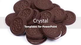  Presentation with cookies chocolate filling - Theme with lots-of-double-chocolate-cookies background and a tawny brown colored foreground