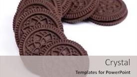  Presentation with cookies chocolate filling - PPT theme enhanced with lots-of-double-chocolate-cookies background and a light gray colored foreground