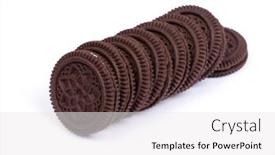  Presentation with cookies chocolate filling - Amazing PPT layouts having lots-of-double-chocolate-cookies backdrop and a white colored foreground