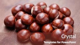  Presentation with fall - PPT theme with lots-of-lovely-chestnuts-fall background and a tawny brown colored foreground