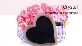  Presentation with heart flowers - Presentation design with lots of pink tulips background and a lemonade colored foreground