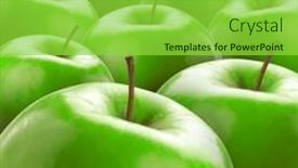  Presentation with green apples - Presentation enhanced with lots of ripe green apples background and a yellow colored foreground