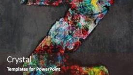  Presentation with graffiti - PPT theme featuring lots of small wooden letters to make up the letter a graffiti style on a dark textured background background and a tawny brown colored foreground