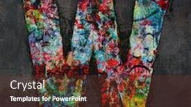  Presentation with graffiti - Amazing PPT theme having lots of small wooden letters to make up the letter a graffiti style on a dark textured background backdrop and a tawny brown colored foreground