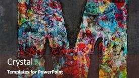  Presentation with graffiti - Colorful slides enhanced with lots of small wooden letters to make up the letter a graffiti style on a dark textured background backdrop and a tawny brown colored foreground