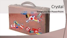  Presentation with world flags - Slide set featuring lots of stickers and flags background and a light gray colored foreground