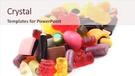  Presentation with jelly - Amazing theme having lots of various jelly beans isolated on white backdrop and a lemonade colored foreground