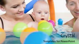  Presentation with mothers - Slide set featuring lots of water balls background and a teal colored foreground