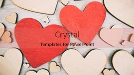  Presentation with hearts - Cool new presentation with lots-of-wooden-hearts backdrop and a coral colored foreground