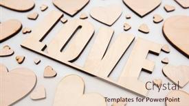  Presentation with hearts - Theme enhanced with lots-of-wooden-hearts background and a lemonade colored foreground