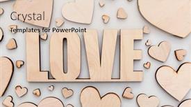  Presentation with hearts - Amazing PPT layouts having lots-of-wooden-hearts backdrop and a lemonade colored foreground