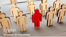  Presentation with virus - Theme consisting of lots-of-wooden-persons background and a coral colored foreground