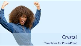  Presentation with american energy - Slide set enhanced with lottery - african american woman wearing blue background and a sky blue colored foreground