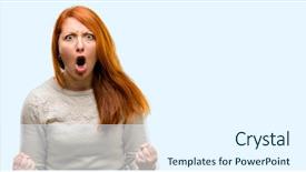  Presentation with energy power - Colorful presentation enhanced with lottery - beautiful young redhead woman happy backdrop and a sky blue colored foreground