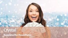  Presentation with christmas sale - Colorful PPT theme enhanced with lottery - christmas sale banking winning backdrop and a coral colored foreground