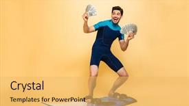  Presentation with surfing - Audience pleasing PPT theme consisting of lottery - full length portrait backdrop and a yellow colored foreground