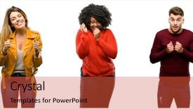  Presentation with wow - Cool new presentation design with lottery - group of cool people woman backdrop and a red colored foreground